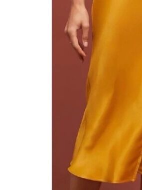 Anthropologie Midi Slip Skirt in Yellow